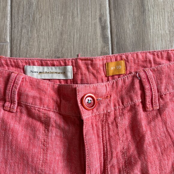 Pilcro Linen Blend Pants Women's 10 Salmon Pink Wide Leg Boho Summer - Picture 2 of 9